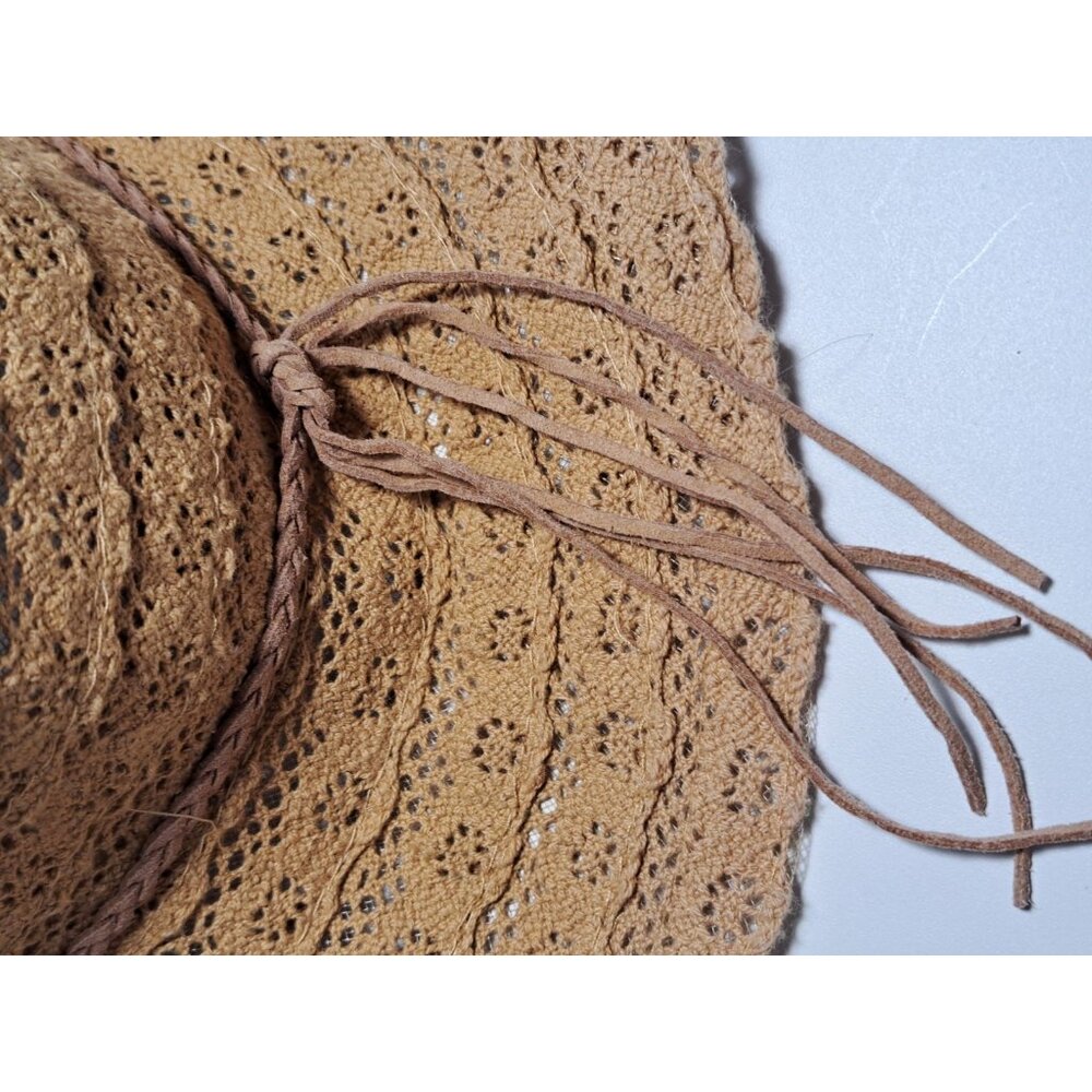 C.C. Exclusive Women's Crochet Hat Packable Tan Cotton One Size Summer Travel - Picture 2 of 8